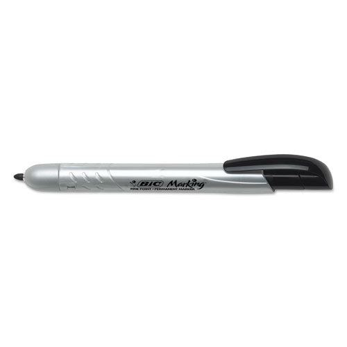 Image of BIC® PMR11-BK Intensity Retractable Permanent Marker, Fine Bullet Tip, Black, Dozen