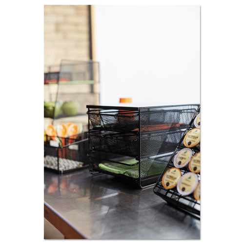 Image of Safco® 3275BL Onyx Three Drawer Hospitality Organizer, 7 Compartments, 11.5 x 8.25 x 8.25, Black