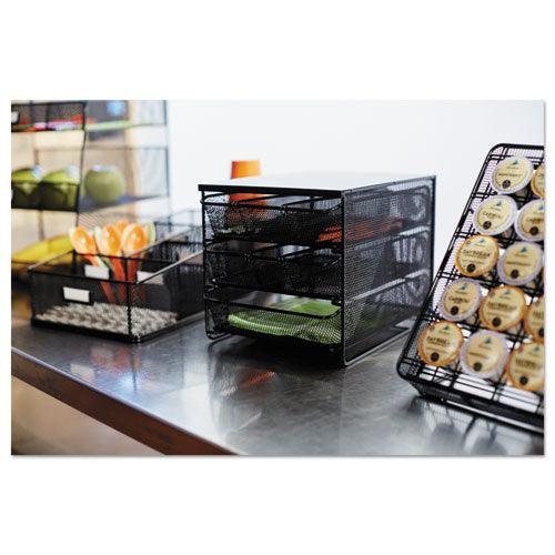 Image of Safco® 3275BL Onyx Three Drawer Hospitality Organizer, 7 Compartments, 11.5 x 8.25 x 8.25, Black