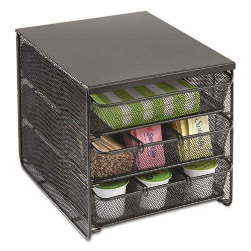 Image of Safco® 3275BL Onyx Three Drawer Hospitality Organizer, 7 Compartments, 11.5 x 8.25 x 8.25, Black