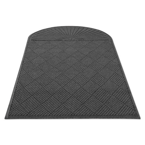 Image of Guardian EGDSF040804 EcoGuard Diamond Floor Mats, Rectangular with Single Fan, Charcoal Gray Carpeted Surface, 96" x 48"