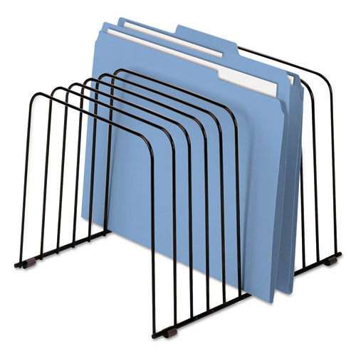 Image of Fellowes® 72112 Wire Desktop Organizer, 11 Sections, Letter To Legal Size Files, 9" X 11.38" X 8", Black