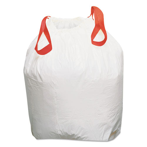 Image of Draw 'n Tie® 1518605 Heavy-Duty Trash Bags, Drawstring, 13 gal, 24.5" x 27.38", White, 50 Bags/Roll, 4 Rolls/Box