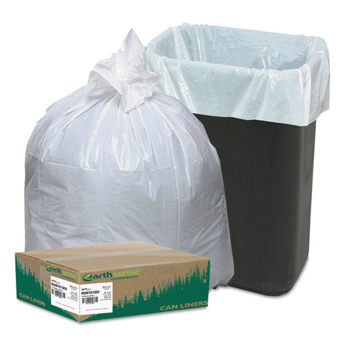 Image of Earthsense® Commercial 1507072 Linear-Low-Density Recycled Tall Kitchen Bags, Open-Face, 13 gal, 24" x 33", White, 15 Bags/Roll, 10 Rolls/Box