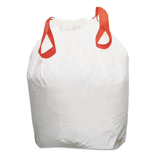Image of Draw 'n Tie® 1518605 Heavy-Duty Trash Bags, Drawstring, 13 gal, 24.5" x 27.38", White, 50 Bags/Roll, 4 Rolls/Box