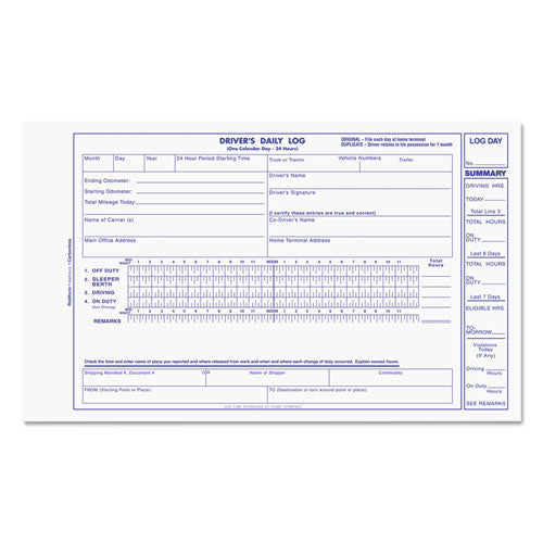 Image of Rediform® S5031NCL Driver's Daily Log Book, Two-Part Carbonless, 8.75 x 5.38, 31 Forms Total