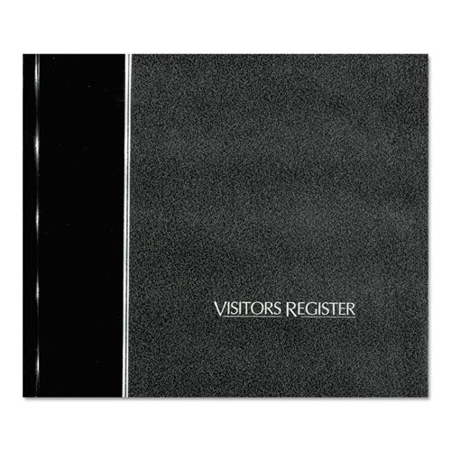 Image of National® 57802 Hardcover Visitor Register Book, Black Cover, 9.78 X 8.5 Sheets, 128 Sheets/book