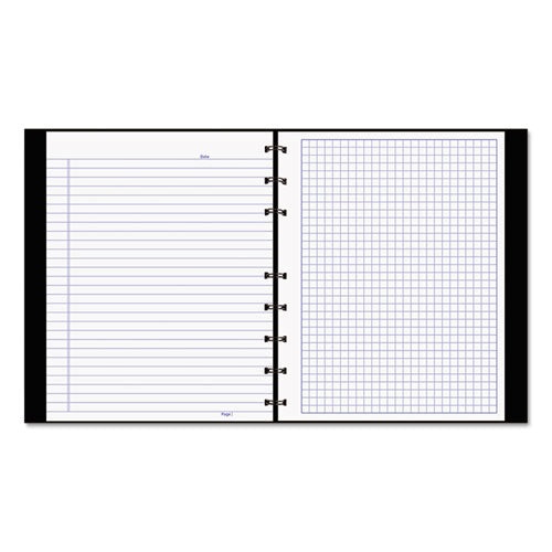 Image of Blueline® A44C.81 NotePro Quad Notebook, Data/Lab-Record Format with Narrow and Quadrille Rule Sections, Black Cover, (96) 9.25 x 7.25 Sheets