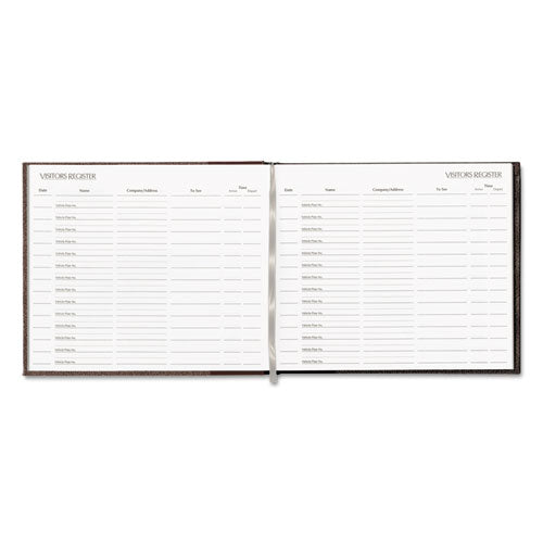 Image of National® 57803 Hardcover Visitor Register Book, Burgundy Cover, 9.78 X 8.5 Sheets, 128 Sheets/book
