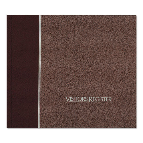 Image of National® 57803 Hardcover Visitor Register Book, Burgundy Cover, 9.78 X 8.5 Sheets, 128 Sheets/book