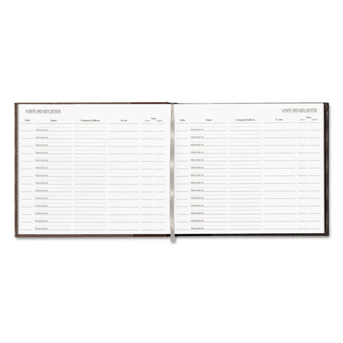 Image of National® 57802 Hardcover Visitor Register Book, Black Cover, 9.78 X 8.5 Sheets, 128 Sheets/book