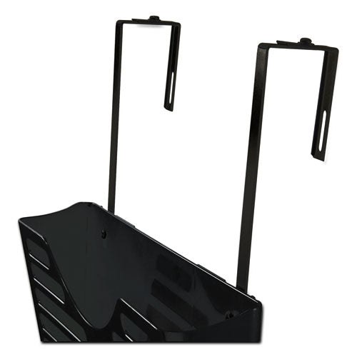 Image of Officemate 29314 VerticalMate Cubicle Wall File Pocket, 3 Sections, Letter Size, 13.5" x 6" x 28", Charcoal, 3/Pack
