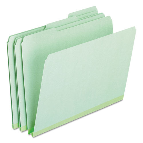 Image of Pendaflex® 17167 Pressboard Expanding File Folders, 1/3-Cut Tabs: Assorted, Letter Size, 1" Expansion, Green, 25/Box