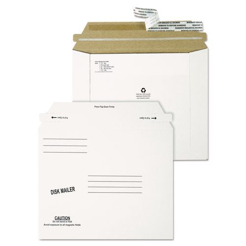 Image of Quality Park QUA64117 Economy Disk/CD Mailer for CDs/DVDs, Square Flap, Redi-Strip Adhesive Closure, 7.5 x 6.06, White, 100/Carton
