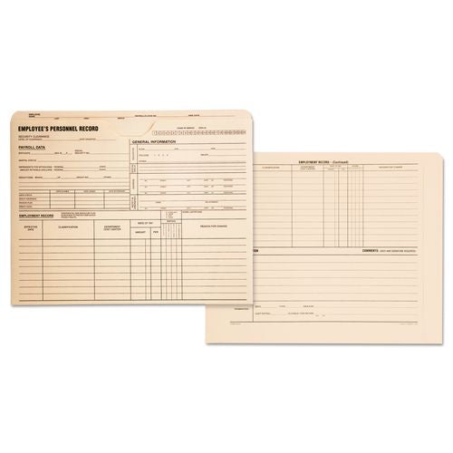 Image of Quality Park QUA69999 Employee Record Jacket, Straight Tab, Letter Size, Manila, 100/box
