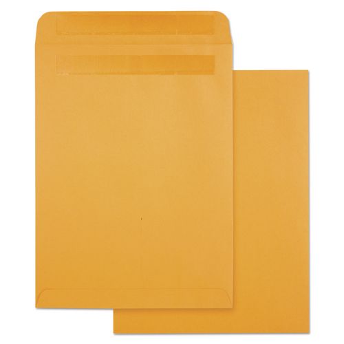 Image of Quality Park QUA43563 High Bulk Self-Sealing Envelopes, #10 1/2, Cheese Blade Flap, Redi-Seal Adhesive Closure, 9 x 12, Brown Kraft, 100/Box