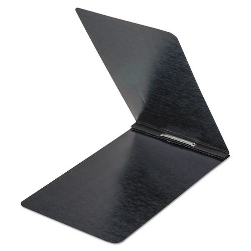 Image of Oxford Pressboard Report Cover With Reinforced Top Hinge, Two-Prong Metal Fastener, 2" Capacity, 8.5 X 14, Black/black