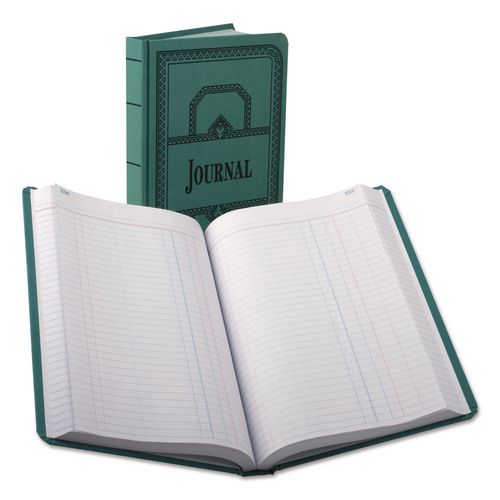 Image of Boorum & Pease® 66-500-J Account Journal, Journal-Style Rule, Blue Cover, 11.75 X 7.25 Sheets, 500 Sheets/book