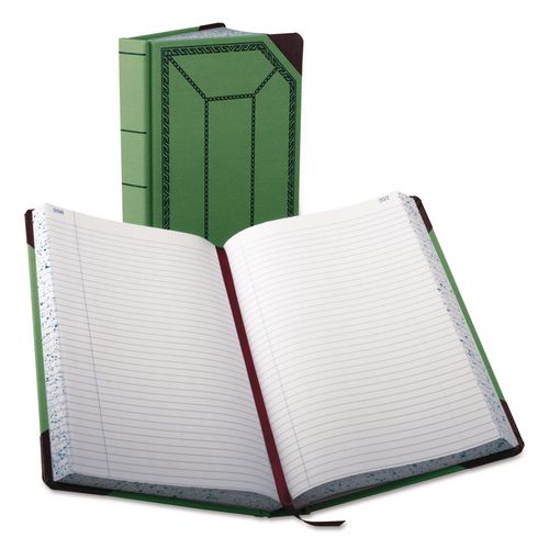 Image of Boorum & PeaseÂ® Account Record Book, Record-Style Rule, Green/black/red Cover, 12.13 X 7.44 Sheets, 500 Sheets/book