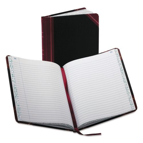 Image of Boorum & Pease® 38-150-R Account Record Book, Record-Style Rule, Black/maroon/gold Cover, 9.25 X 7.31 Sheets, 150 Sheets/book