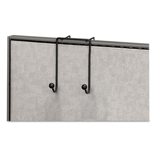 Image of Fellowes® 75510 Partition Additions Wire Double-Garment Hook, 4 x 5.13 x 6, Over-the Panel Mount,  Black