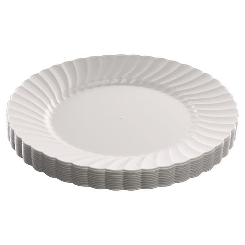 Image of WNA WNA RSCW91512W Classicware Plastic Dinnerware, Plates, 9" Dia, White, 12/bag, 15 Bags/carton