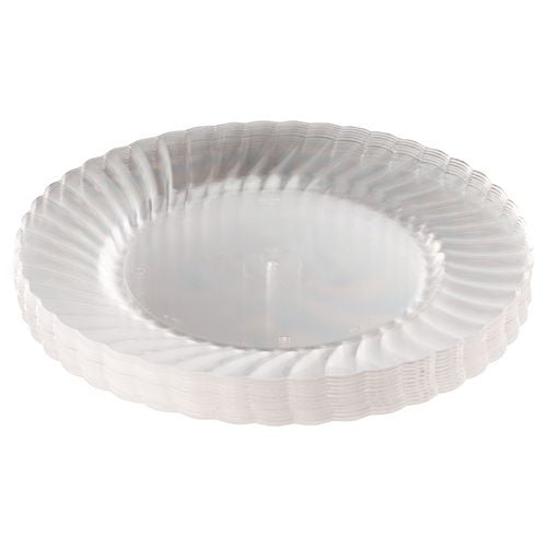 Image of WNA RSCW91512 Classicware Plastic Plates, 9" Dia, Clear, 12/pack, 15 Packs/carton
