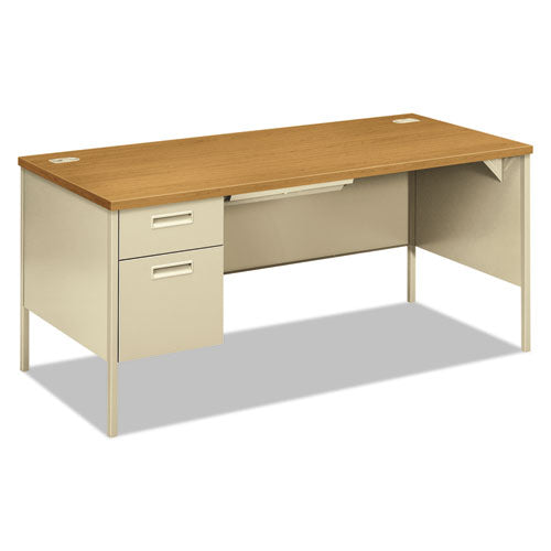 Image of HON® HP3266L.C.L Metro Classic Series Left Pedestal "l" Workstation Desk, 66" X 30" X 29.5", Harvest/putty