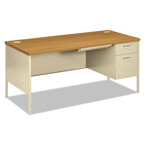 Image of HON® HP3265R.C.L Metro Classic Series Right Pedestal "l" Workstation Desk, 66" X 30" X 29.5", Harvest/putty