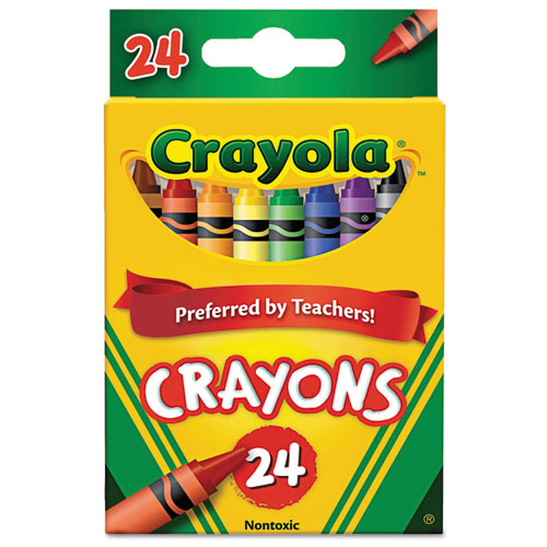 Image of Crayola® 523024 Classic Color Crayons, Peggable Retail Packaging, Regular Size, 0.31" x 3.63", 24 Assorted Colors, 24/Pack