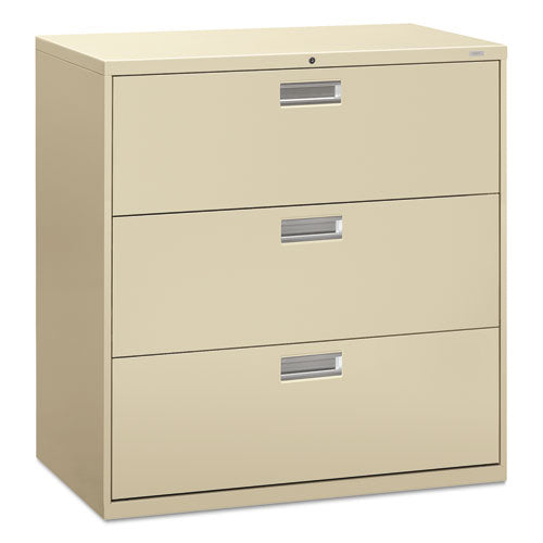 Image of HON® H693.L.L Brigade 600 Series Lateral File, 3 Legal/letter-Size File Drawers, Putty, 42" X 18" X 39.13"