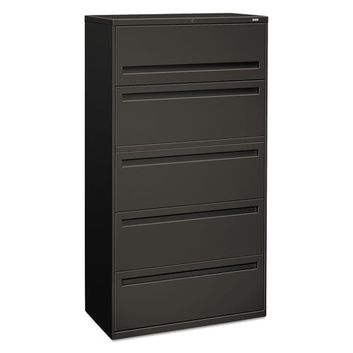 Image of HON® H785.L.S Brigade 700 Series Lateral File, 4 Legal/letter-Size File Drawers, 1 File Shelf, 1 Post Shelf, Charcoal, 36" X 18" X 64.25"