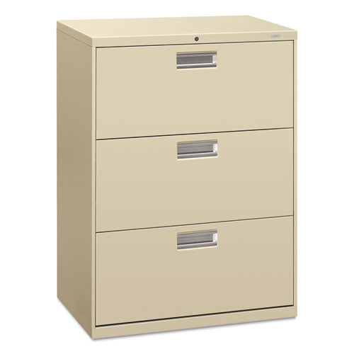 Image of HON® H673.L.L Brigade 600 Series Lateral File, 3 Legal/letter-Size File Drawers, Putty, 30" X 18" X 39.13"