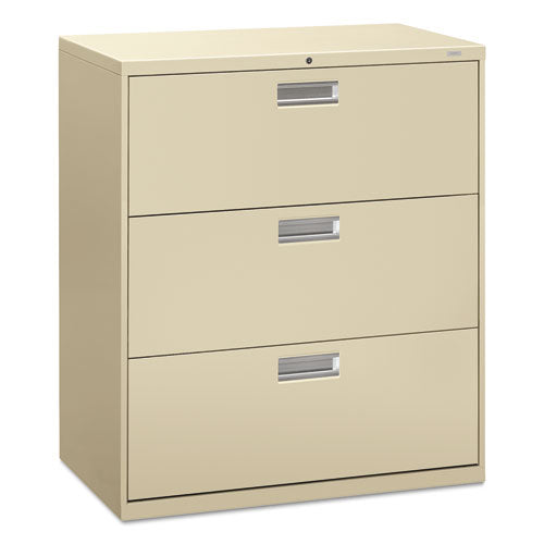 Image of HON® H683.L.L Brigade 600 Series Lateral File, 3 Legal/letter-Size File Drawers, Putty, 36" X 18" X 39.13"