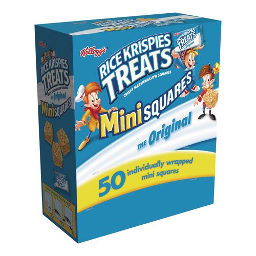Image of Kellogg's® 3800012346 Rice Krispies Treats, Mini Squares, 0.39 oz Pack, 50/Box