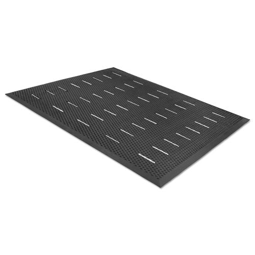 Image of Guardian 34030401 Free Flow Comfort Utility Floor Mat, 36" x 48", Black Non-Slip Vented Surface