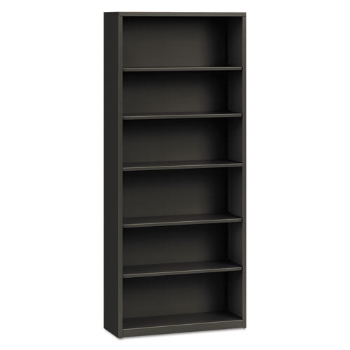 Image of HON® HS82ABC.S Metal Bookcase, Six-Shelf, 34.5w x 12.63d x 81.13h, Charcoal