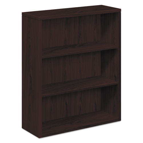 Image of HON® H105533.NN 10500 Series Laminate Bookcase, Three-Shelf, 36w x 13.13d x 43.38h, Mahogany