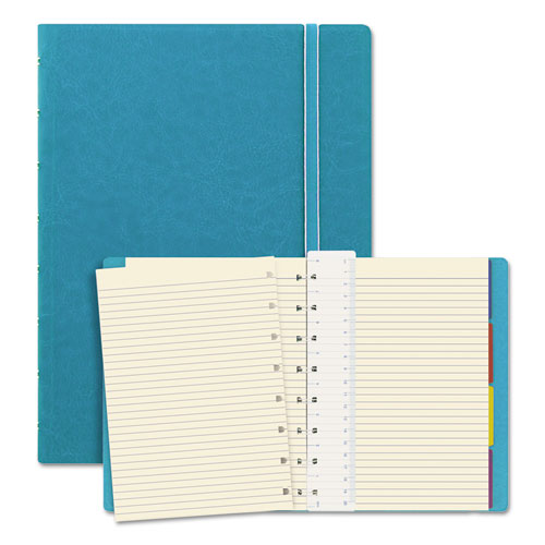 Image of Filofax® B115012U Notebook, 1-Subject, Medium/College Rule, Aqua Cover, (112) 8.25 x 5.81 Sheets