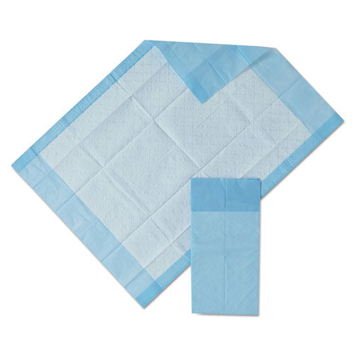 Image of Medline MSC281224C Protection Plus Disposable Underpads, 17 x 24, Blue, 25/Bag