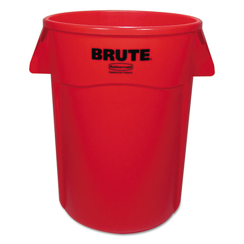 Image of Rubbermaid® Commercial FG264360RED Vented Round Brute Container, 44 gal, Plastic, Red