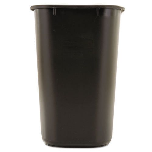 Image of Rubbermaid® Commercial FG295600BLA Deskside Plastic Wastebasket, 7 gal, Plastic, Black