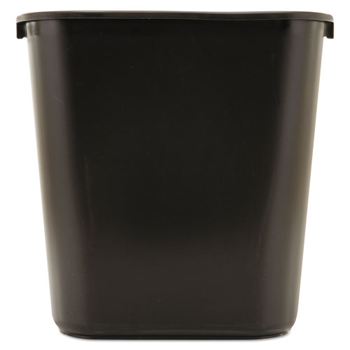 Image of Rubbermaid® Commercial FG295600BLA Deskside Plastic Wastebasket, 7 gal, Plastic, Black