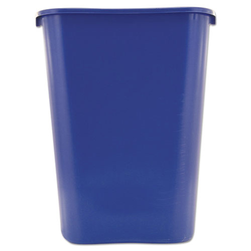 Image of Rubbermaid® Commercial FG295773BLUE Deskside Recycling Container with Symbol, Large, 41.25 qt, Plastic, Blue