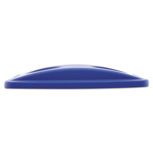 Image of Rubbermaid® Commercial FG269288BLUE Lid For Slim Jim Bottle Recycling Container, 20.38w X 11.38d X 2.75h, Blue
