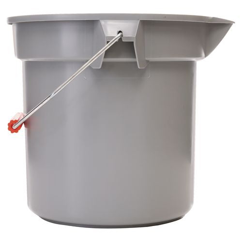 Image of Rubbermaid® Commercial FG261400GRAY 14 Quart Round Utility Bucket, Plastic, Gray, 12" dia