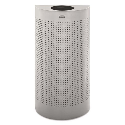 Image of Rubbermaid® Commercial FGSH12EPLSM Designer Line Silhouettes Waste Receptacle, 12 gal, Steel, Silver Metallic