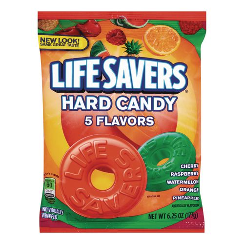Image of LifeSavers® NFG885011 Hard Candy, Original Five Flavors, 6.25 Oz Bag