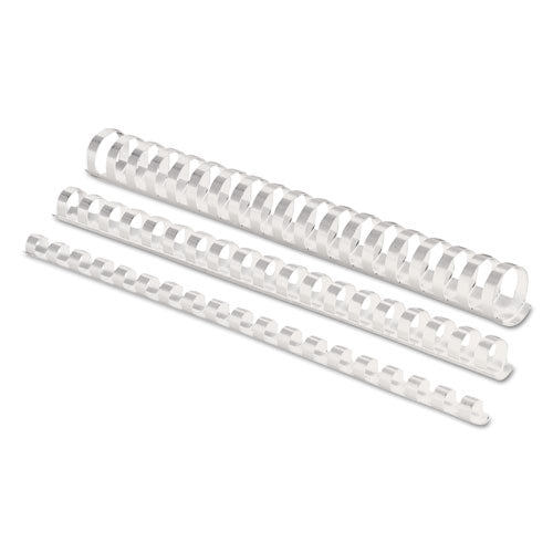 Image of Fellowes® 52372 Plastic Comb Bindings for 11 x 8.5 Documents, 19 Rings, 0.5" (90-Sheet) Capacity, White, 100/Pack
