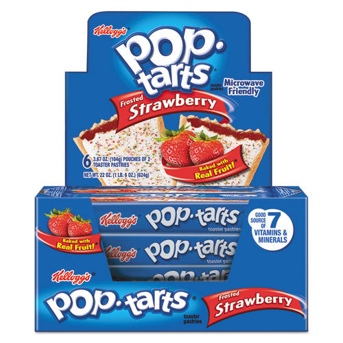 Image of Kellogg's® KEL31732 Pop Tarts, Frosted Strawberry, 3.67 Oz, 2/pack, 6 Packs/box